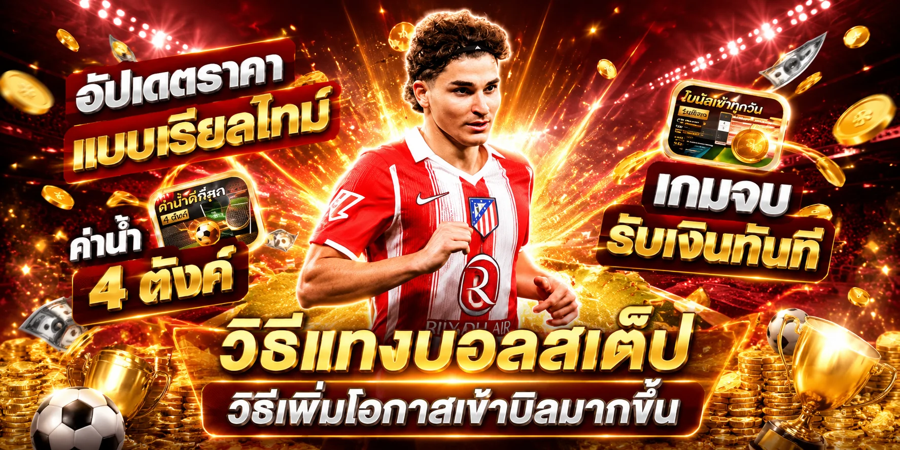 แบนเนอร์หน้าแทงบอลออนไลน์ TUNGTUNG689 ครบทุกลีก
